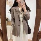 Buttoned Blazer 0804 - Blazer - Khaki - One Size