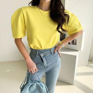 Puff-sleeve Vivid Top