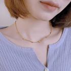 Bead Stainless Steel Necklace 2096 - Necklace - Gold - One Size