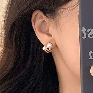 Faux Pearl Layered Alloy Earring Pearl Earring - White - One Size