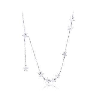 925 Sterling Silver Simple Star Necklace Silver - One Size