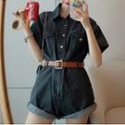 Short-sleeve Cargo Romper