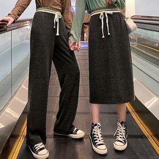 Knit Wide Leg Pants / Midi Skirt