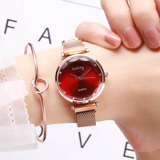 Rhinestone Dial Milanese Strap Watch