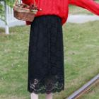 Midi Straight Fit Lace Skirt