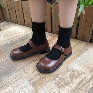 Faux Leather Mary Jane Shoes