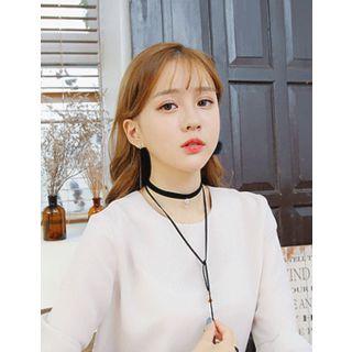 Choker Layered Faux-leather Necklace