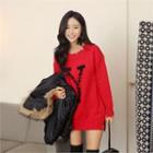 Distressed Mini Sweater Dress