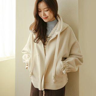 Wool-blend Zip-up Hoodie