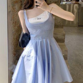 Spaghetti-strap Mini A-line Dress / Camisole Top