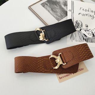 Snake Pattern Faux Leather Belt