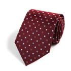 Patterned Silk Neck Tie (8cm) Wine Red - One Size