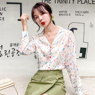 Collared V-neck Chiffon Blouse