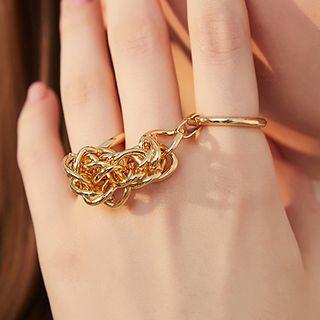 Alloy Chain Ring 1 Pair - As Shown In Figure - One Size