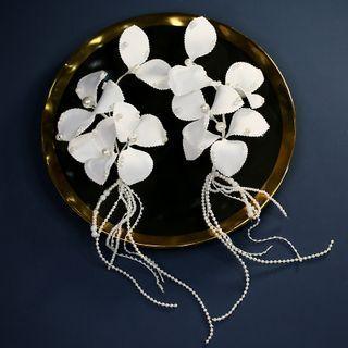Wedding Flower Headpiece 1 Pair - Earrings - White - One Size