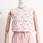 Flamingo-print Camisole Top