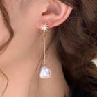 Star Faux Pearl Dangle Earring 1 Pair - Gold - One Size