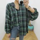 Tall Size Over-fit Plaid Shirt