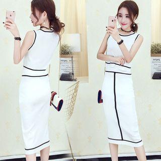 Set: Sleeveless Knit Top + Pencil Skirt