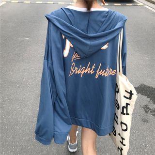Drop-shoulder Print Hoodie