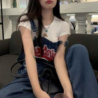 Short-sleeve T-shirt / Lettering Jumper Jeans