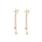 Fashion Simple Plated Rose Gold Flower Tassel 316l Stainless Steel Earrings Rose Gold - One Size