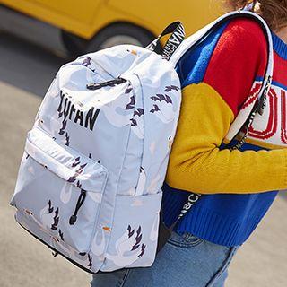 Lettering Zip Backpack Blue - One Size