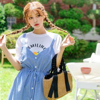 Smiling Printed Drop-shoulder T-shirt