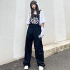 Cow Print Denim Jumpsuit