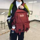 Buckled Nylon Backpack / Cow Charm