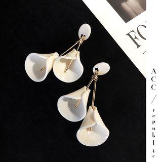 Acrylic Floral Drop Earrings 1 Pair - As Shown In Figure - One Size