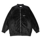 Letter Embroidered Velvet Zip-up Jacket