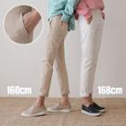 Elasticized-waist Cotton Pants In 2 Lengths