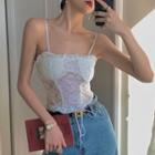 Lace-up Lace Cropped Camisole Top