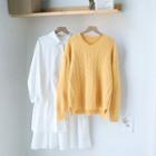 Tiered Shirt Dress / V-neck Sweater