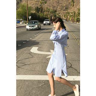 A-line Plain Shirtdress