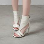 Cutout High Heel Double Strap Sandal Boots