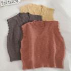 Scalloped Trim Sleeveless Open-knit Top