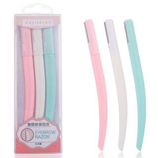 Set Of 3: Eyebrow Razor 3 Pcs - One Size
