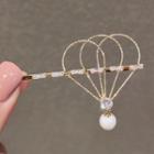 Hot Balloon Faux Pearl Rhinestone Alloy Hair Pin Ly574 - Gold - One Size