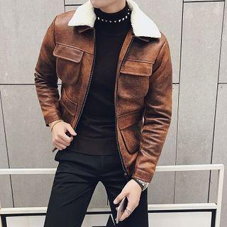 Fleece Collar Zip Jacket