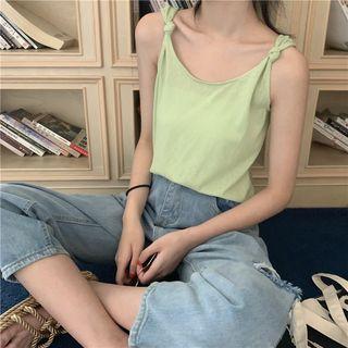 Knot-strap Knit Tank Top