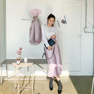 Sleek Satin Long Skirt