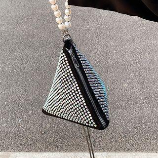Faux Pearl Rhinestone Crossbody Bag