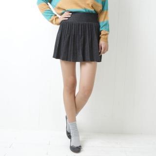 Band-waist Pleated Mini Skirt