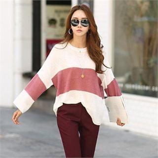 Color-block Lightweight Knit Top