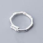 925 Sterling Silver Bamboo Open Ring Ring - One Size