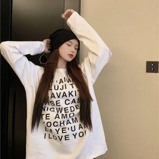 Lettering T-shirt / Straight Leg Pants