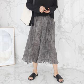 Dyed Pleated Wide-leg Pants With Sash