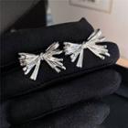 Bow Stud Earring 1 Pair - Silver - Silver - One Size